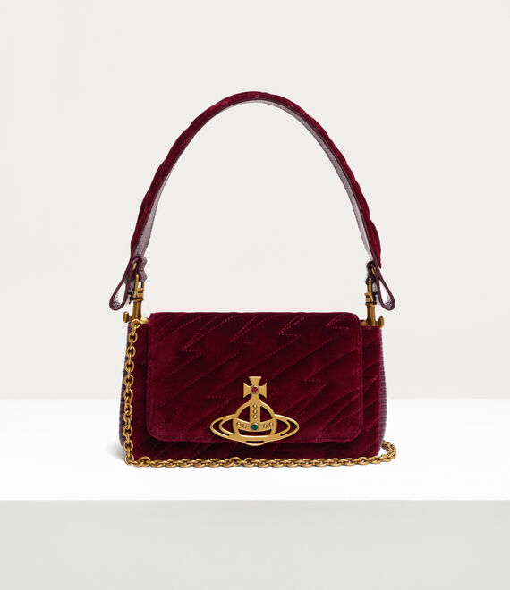 Vivienne Westwood Hazel Quilted Medium Handbag in BURGUNDY